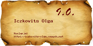 Iczkovits Olga névjegykártya
