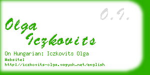 olga iczkovits business card